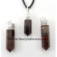 Red Tiger Eye Agate Capped Pencil Pendant